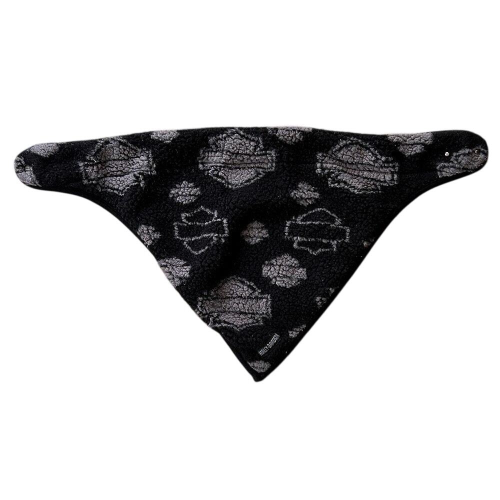 Harley-Davidson Vintage Motorcycle Black & Gray Fleece Winter Face Mask